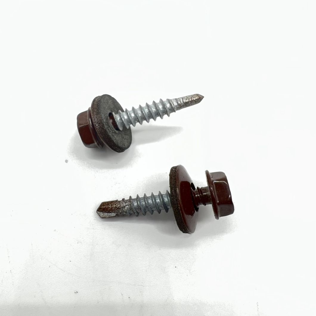 Tornillo autoperforante P1 #10-14X25 Ral 9002 Arandela unida de EPDM con cabeza hexagonal