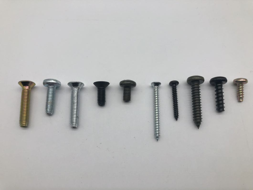 Tornillos autorroscantes de cabeza plana Phillips DIN7982 con zinc amarillo