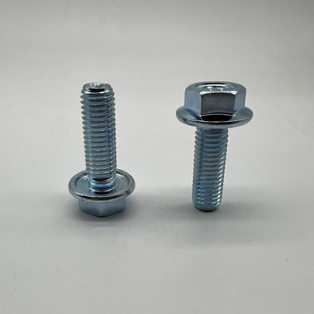 Perno de brida hexagonal DIN6921 M10X30 para silos con arandela de goma