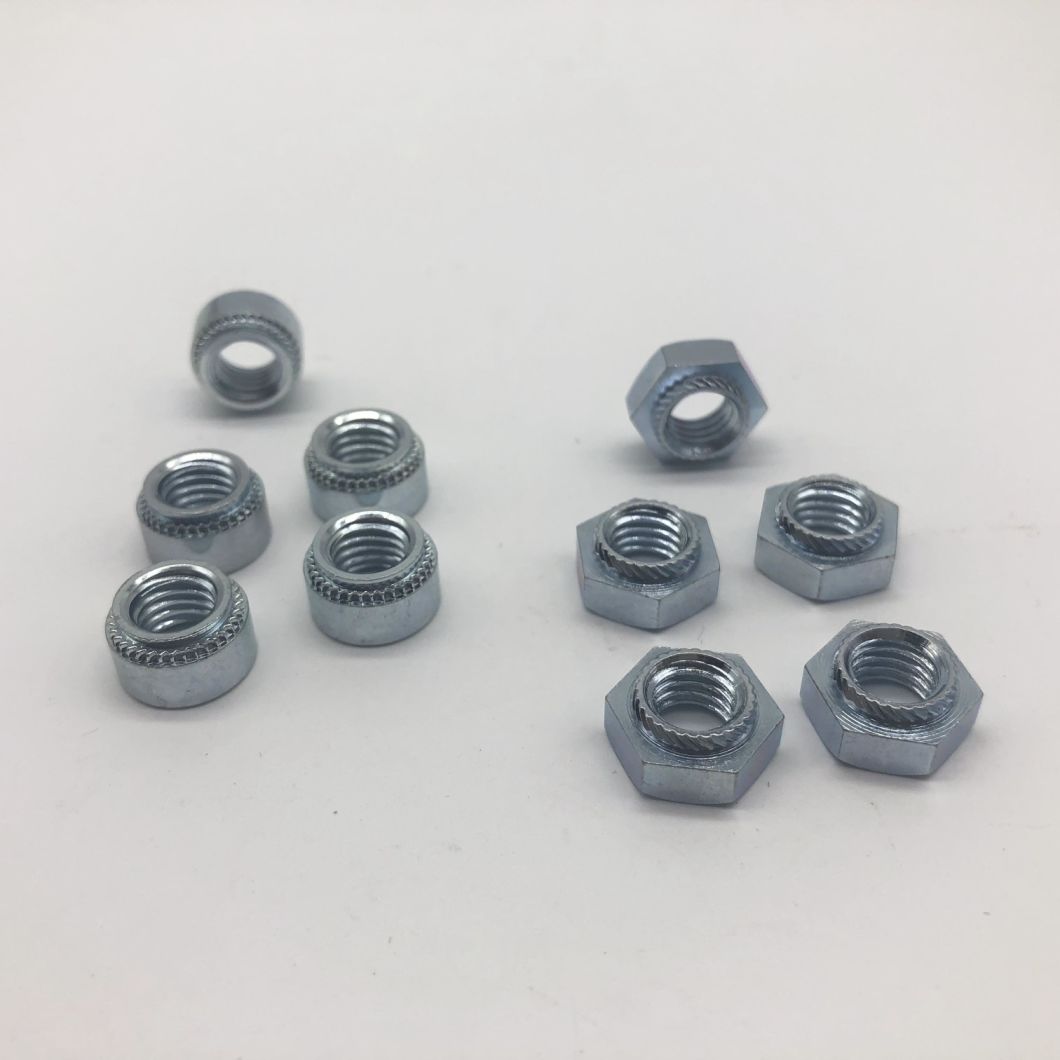 Tuerca de presión hexagonal Galvanizado trivalente Moleteado recto M8-2