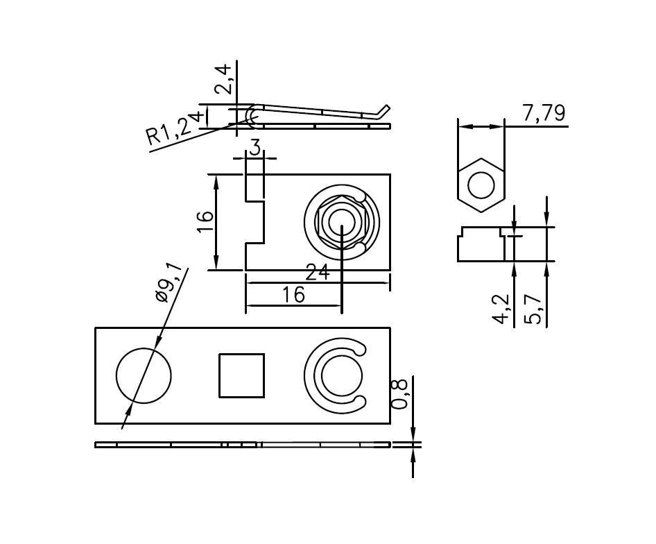 Tuerca U A75 24X16xm5 Tuerca Clip