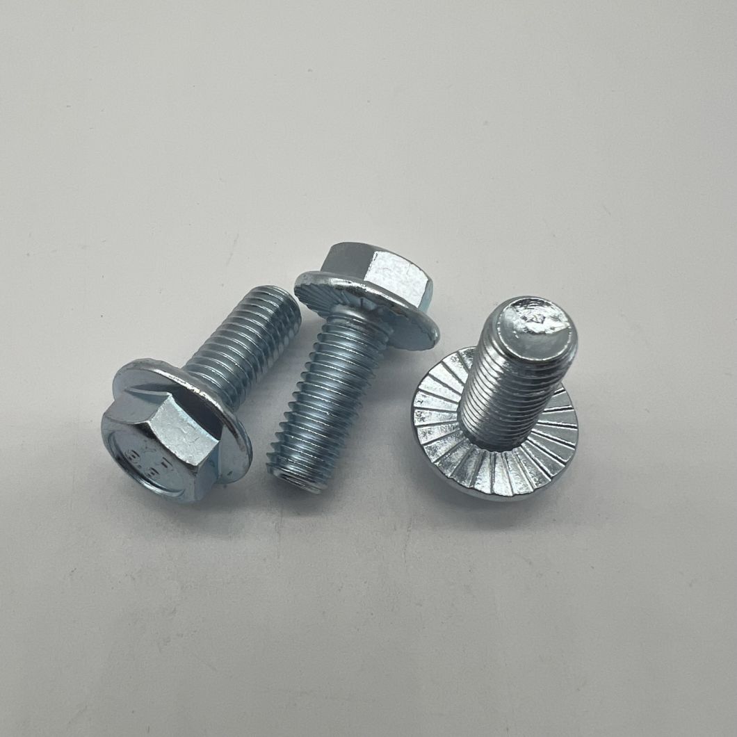 Perno de cabeza hexagonal con brida DIN6921 M10X25 con dentado 24 Cl8.8