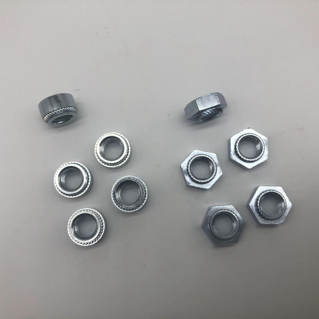 Tuerca de presión hexagonal Galvanizado trivalente Moleteado recto M8-2