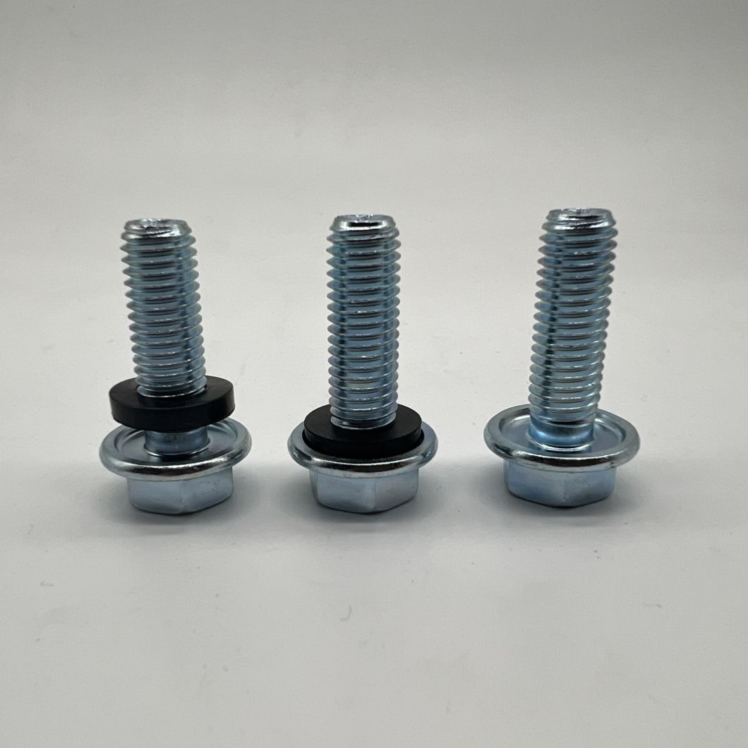 Perno de brida hexagonal DIN6921 M10X30 para silos con arandela de goma