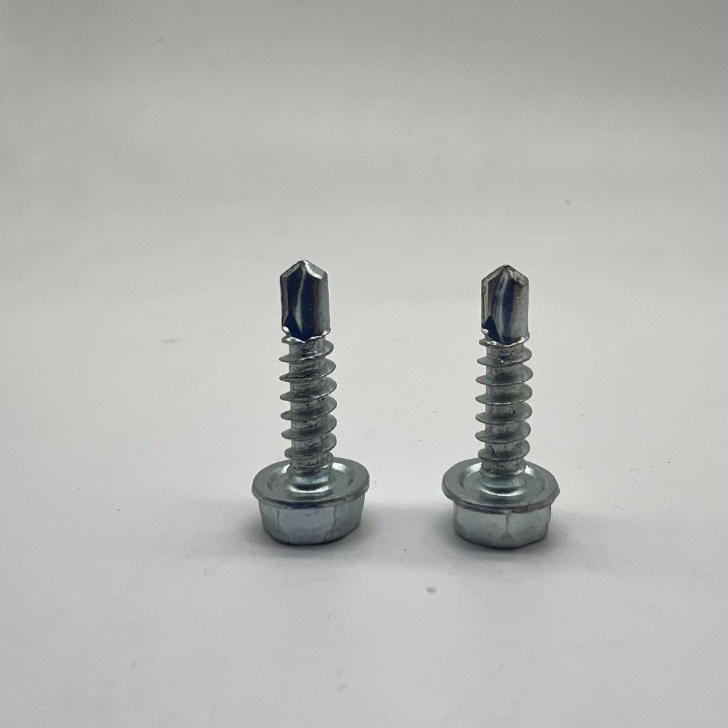 Tornillos perforadores de cabeza hexagonal DIN7504K con rosca roscadora con collar