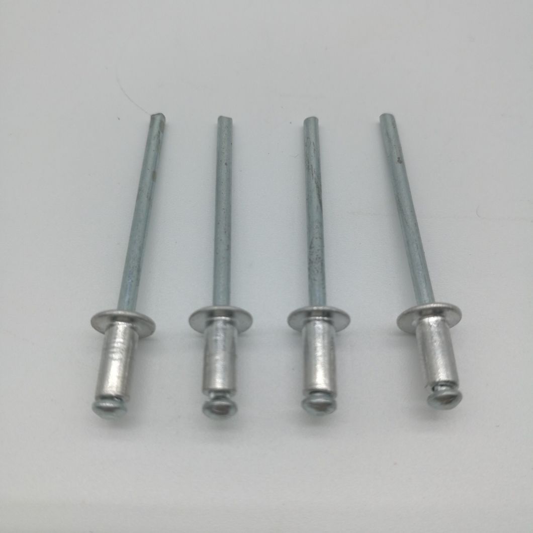 Moleteado de remache ciego de remache pop de zinc de acero