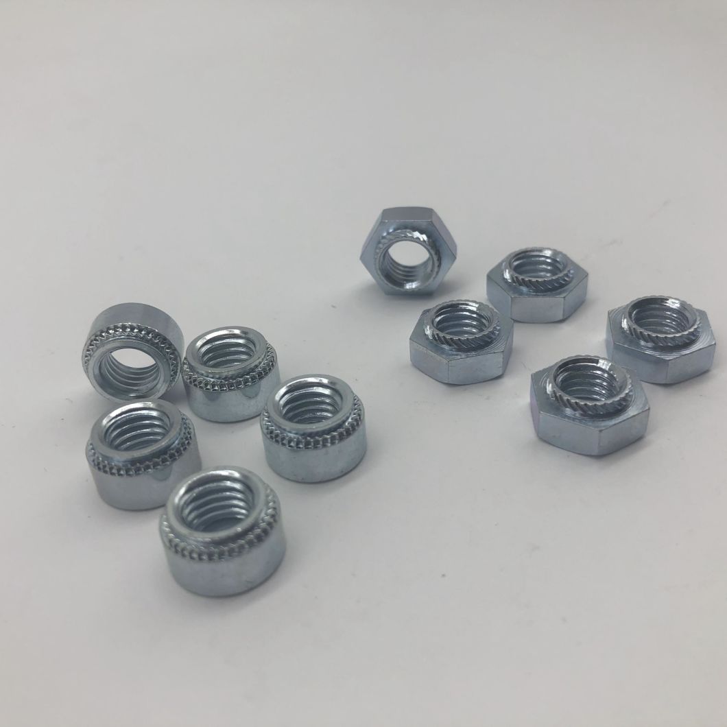 Tuerca de presión hexagonal Galvanizado trivalente Moleteado recto M8-2