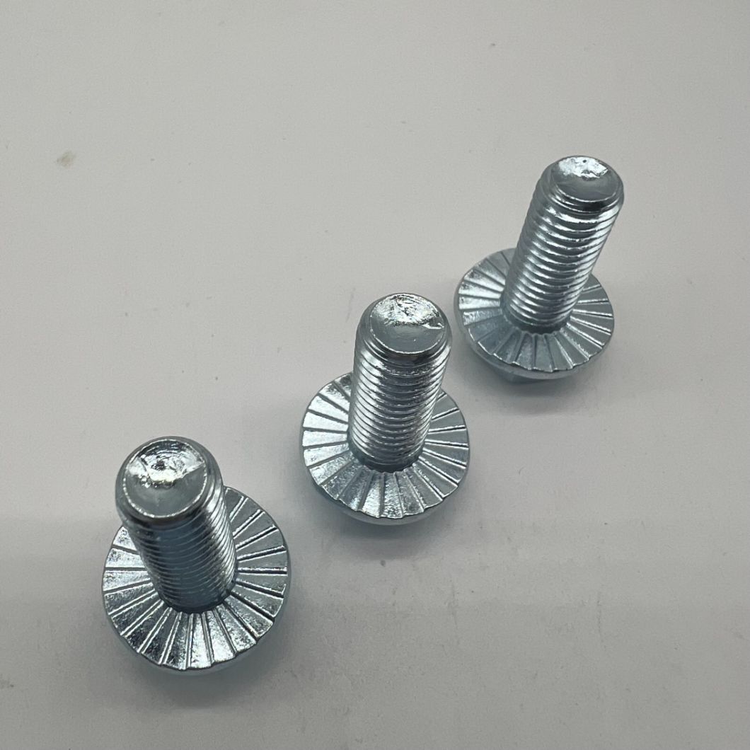 Perno de cabeza hexagonal con brida DIN6921 M10X25 con dentado 24 Cl8.8
