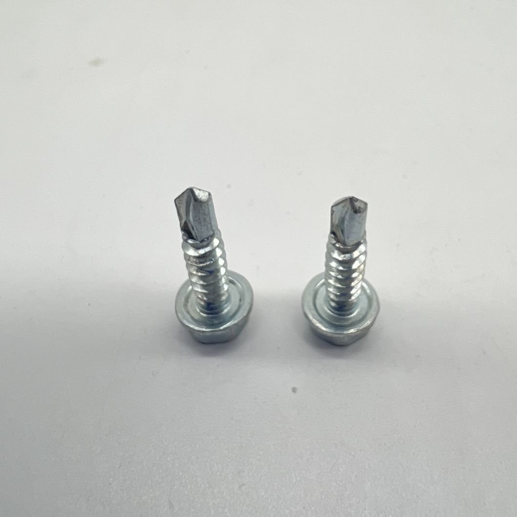 Tornillos perforadores de cabeza hexagonal DIN7504K con rosca roscadora con collar