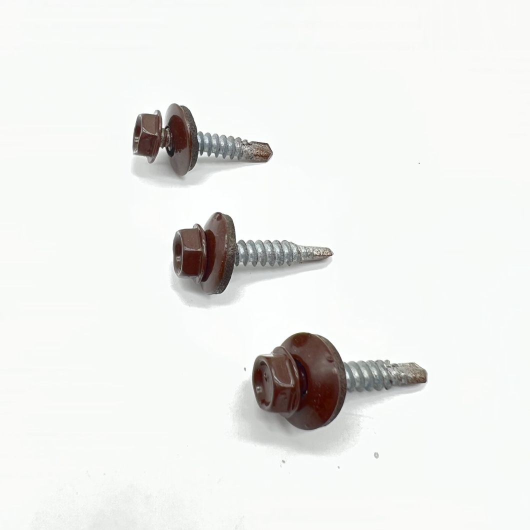 Tornillo autoperforante P1 #10-14X25 Ral 9002 Arandela unida de EPDM con cabeza hexagonal