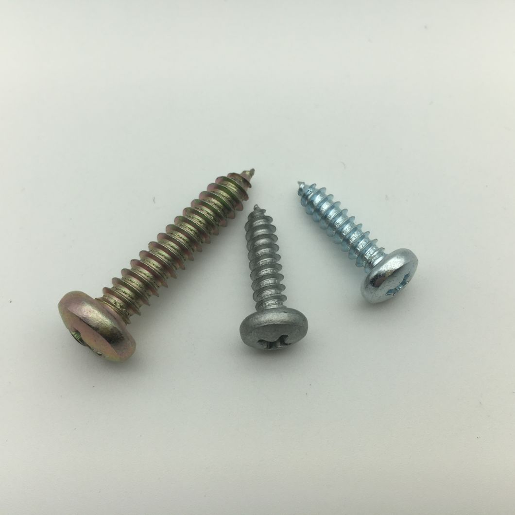 Tornillos autorroscantes de cabeza plana Phillips DIN7982 con zinc amarillo