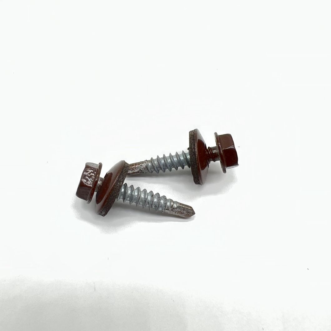 Tornillo autoperforante P1 #10-14X25 Ral 9002 Arandela unida de EPDM con cabeza hexagonal