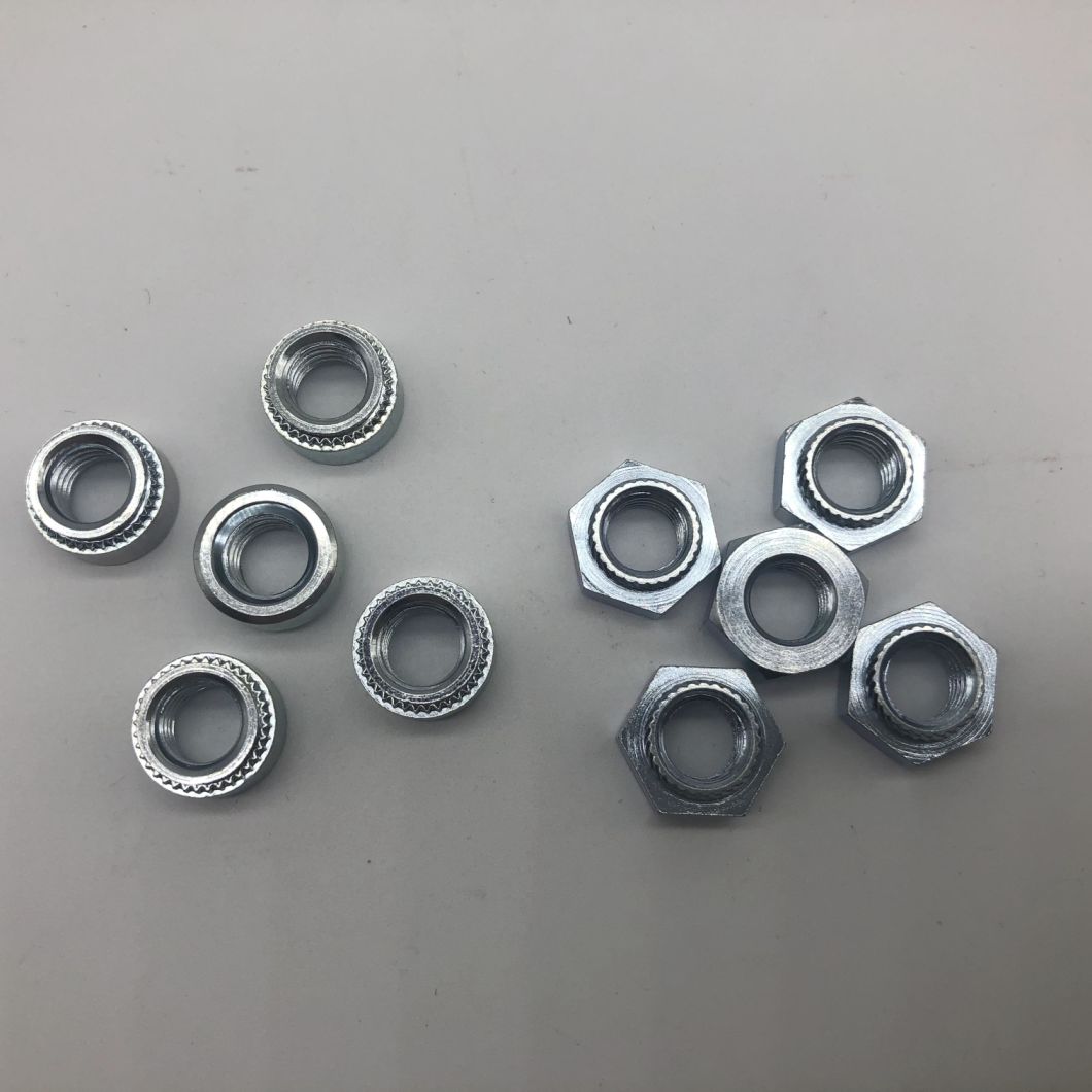 Tuerca de presión hexagonal Galvanizado trivalente Moleteado recto M8-2